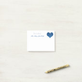 Post-it® Coeur bleu (Sur un bureau)