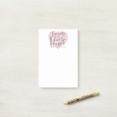 Post-it® Coeur d'aquarelle de cadeau de professeur (Sur un bureau)