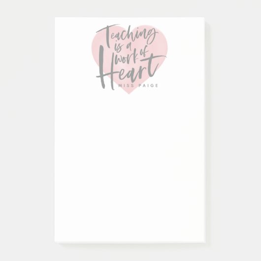 Post-it® Coeur d'aquarelle de cadeau de professeur (Devant)