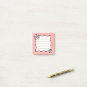 Post-it® cœur de fleur rose et blanche, notes adhésives ond (Sur un bureau)