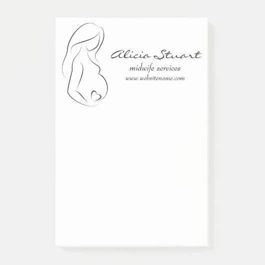 Post-it® Coeur de ventre de femme enceinte de profil (Devant)