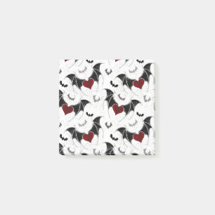 Post-it® Coeur d'Halloween avec ailes de chauve-souris noir