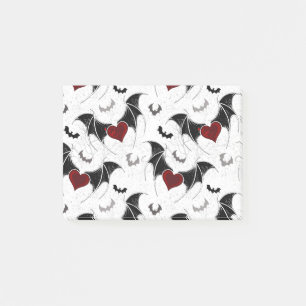 Post-it® Coeur d'Halloween avec ailes de chauve-souris noir