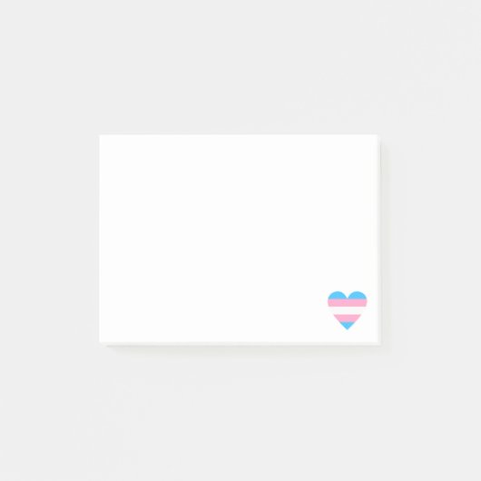 Post-it® Coeur du drapeau transgenre (Devant)