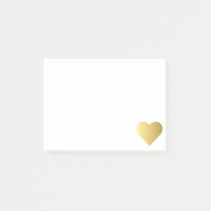 Post-it® Coeur élégant d'or de Faux