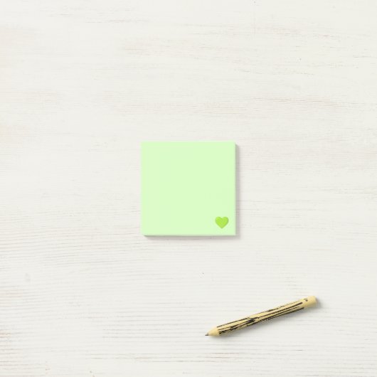 Post-it® Coeur Emoji Vert (Sur un bureau)