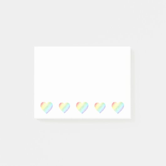 Post-it® Coeur en forme de coeur arc-en-ciel (Devant)