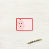 Post-it® Coeur et cochon rose mignon (Sur un bureau)
