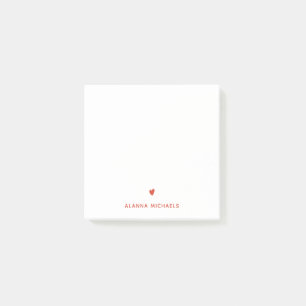 Post-it® Coeur et nom orange gras