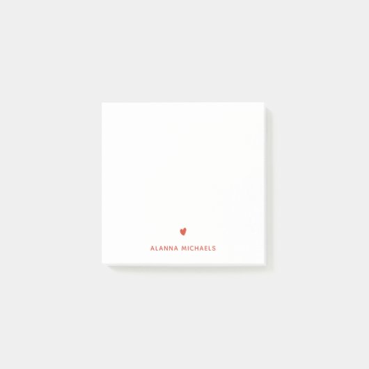 Post-it® Coeur et nom orange gras (Devant)