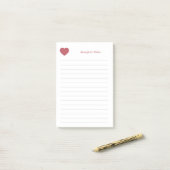 Post-it® Coeur et rouge (Sur un bureau)