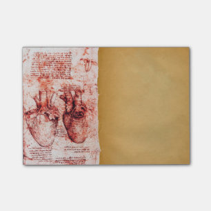 Post-it® Coeur et son rouge Médicale de parchemin de