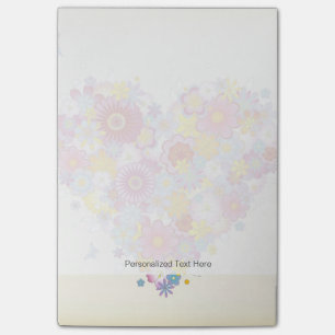 Post-it® Coeur floral avec des papillons