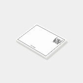 Post-it® Coeur héraldique avec ailes Armoiries Crest (Incliné)