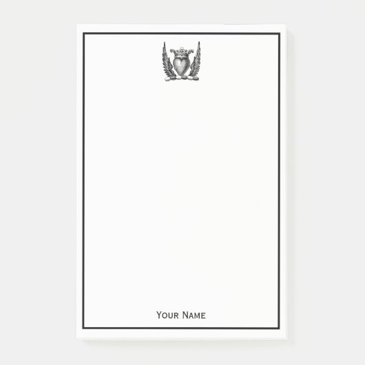 Post-it® Coeur héraldique avec ailes Armoiries Crest (Devant)