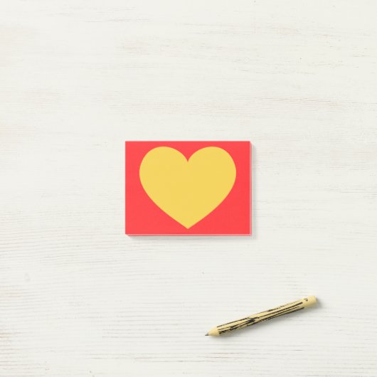 Post-it® Coeur jaune (Sur un bureau)
