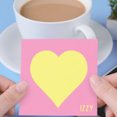 Post-it® Cœur jaune rose chaud Nom