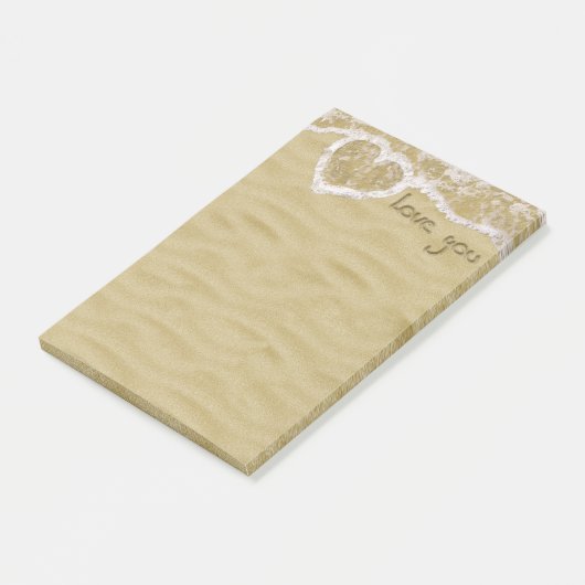 Post-it® Coeur "Love you" écrit dans Sable (Incliné)