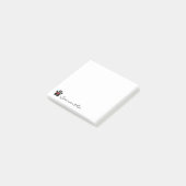 Post-it® Coeur noir de rouge d'empreinte de patte (Incliné)