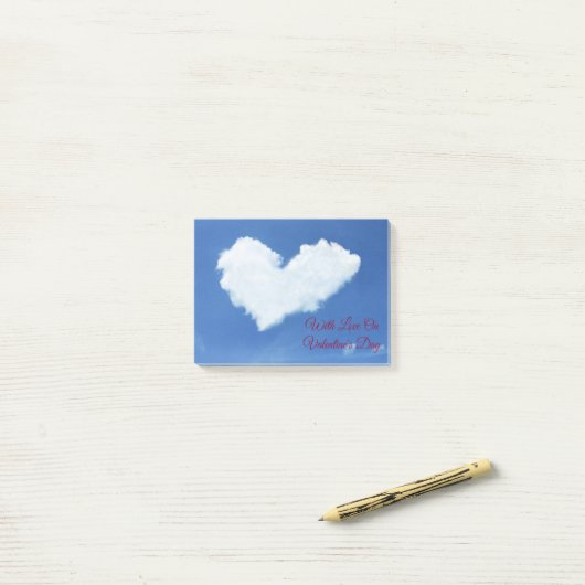 Post-it® Coeur nuageux (Sur un bureau)
