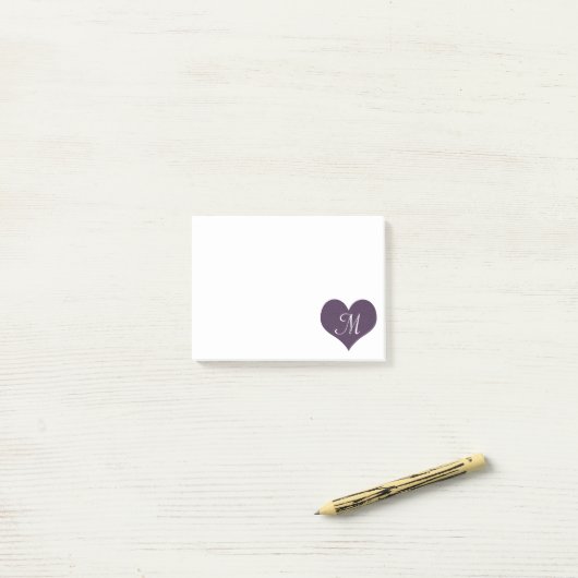 Post-it® Coeur pourpre (Sur un bureau)