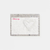 Post-it® Coeur romantique dans le sable avec texte personna (Devant)