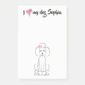 Post-it® Coeur rose mignon J'aime mon chien Personnalisé Wh (Devant)