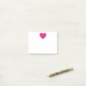 Post-it® Coeur rose moderne personnalisé (Sur un bureau)