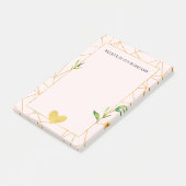 Post-it® Coeur rose pâle Géométrique Or (Incliné)