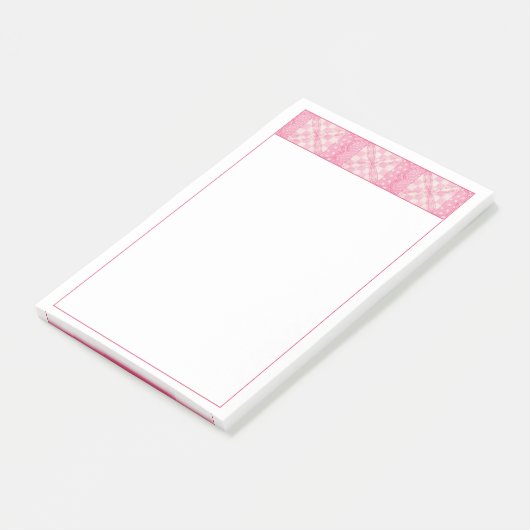 Post-it® COEUR ROSE QUILT 4x6 Post It Notepad (Incliné)