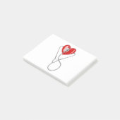 Post-it® Coeur rouge et un stéthoscope (Incliné)