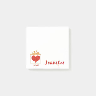 Post-it® Coeur rouge fille dans une boîte d'or