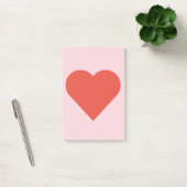 Post-it® Coeur rouge sur la note de post-it rose d'arrière (Bureau)