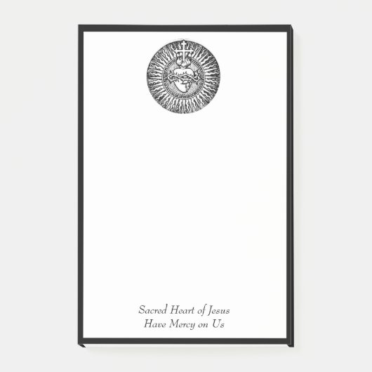 Post-it® Coeur sacré de catholique traditionnel croisé de (Devant)