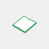 Post-it® Coeur vert clair et frontière sur blanc avec nom (Incliné)