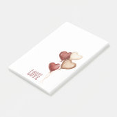 Post-it® Cœurs Ballons Amour Crème Rouge Blanc (Incliné)