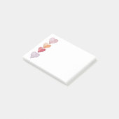 Post-it® Coeurs colorés dessinés à la main (Incliné)