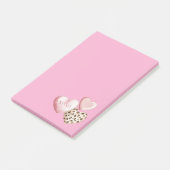 Post-it® Coeurs d'amour Léopard Rose XOXO (Incliné)