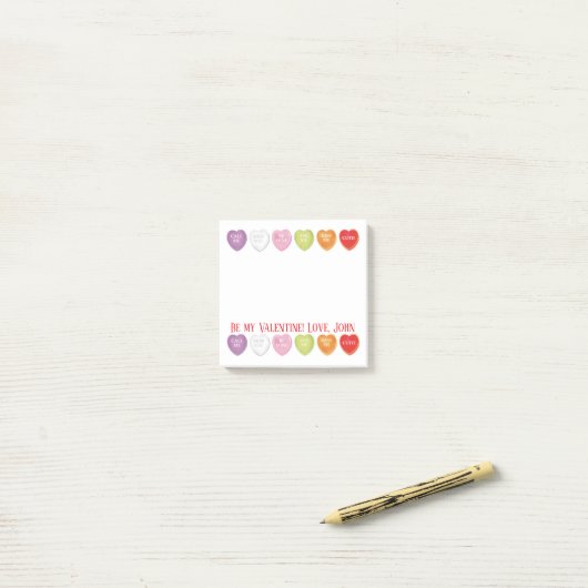 Post-it® Coeurs de conversation Poste personnalisé il note (Sur un bureau)