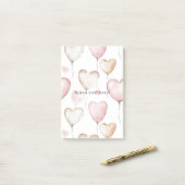 Post-it® Cœurs de crème rose (Sur un bureau)