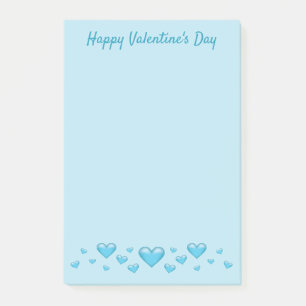 Post-it® Cœurs de la Saint-Valentin bleus & Texte personnal