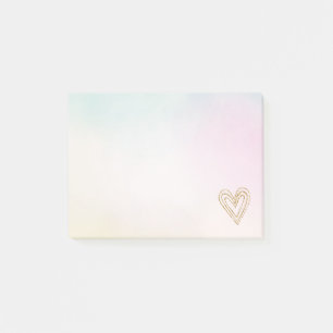 Post-it® Coeurs de Parties scintillant d'or Aqua Pink Tie D