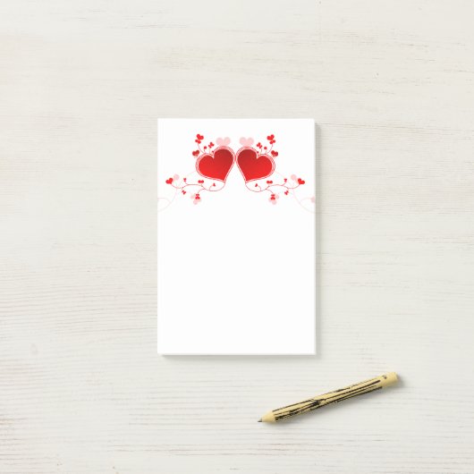 Post-it® Coeurs de Saint Valentin (Sur un bureau)