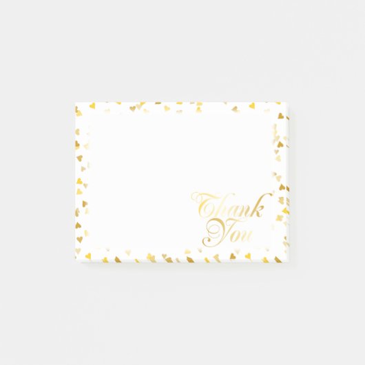 Post-it® Cœurs d'or de remerciement (Devant)