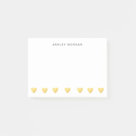 Post-it® Coeurs d'or et notes de Courrier-it® (Devant)