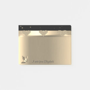Post-it® Cœurs Dorés Pailletés Féminins, Talons Hauts-Perso