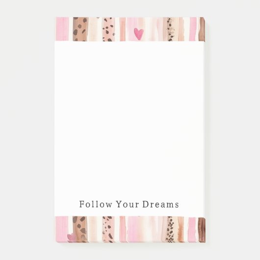 Post-it® Coeurs Empreintes de léopard Brown rose Fille (Devant)