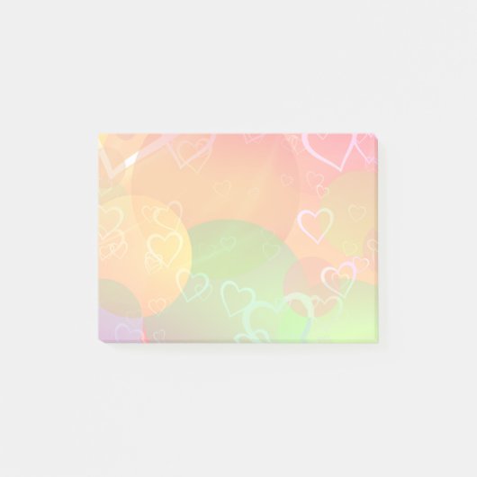 Post-it® Coeurs et cercles colorés Motif (Devant)