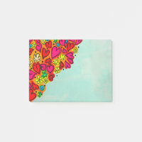 Coeurs et fleurs de doodle à main mignonne