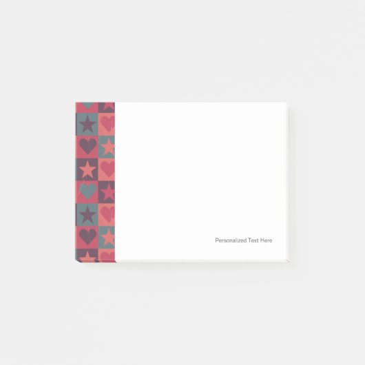 Post-it® Coeurs et rose de profil sous convention (Devant)